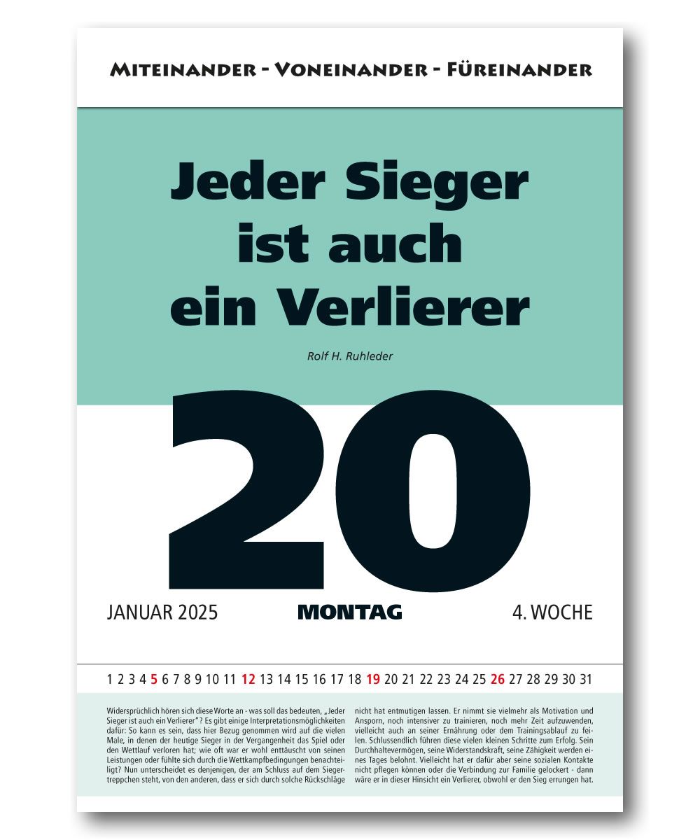 Tagessprüche Kalender 2025 